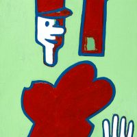 Soldadinho de Chumbo Atingido por Uma Bala Coração II, 2002, acrílico sobre cartão, 10x15cm – Ref CCPO16-100