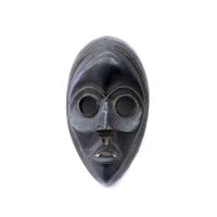 "Máscara Ritual", Dan, Costa do Marfim ou Libéria, século XX, madeira, metal, 13x22x5cm
