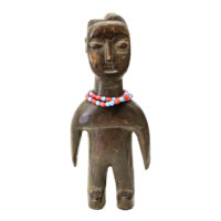 Figura Gemelar, Venavi, Ewe, Gana, Séc. XX, madeira pintada, 9x21x5cm – REF CC20-072