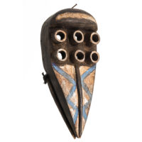 Máscara Kru, Grebo, Libéria, Séc. XX, madeira, pigmentos, 17x41x14cm – Ref CCT21-047 [INDISPONÍVEL / UNAVAILABLE]
