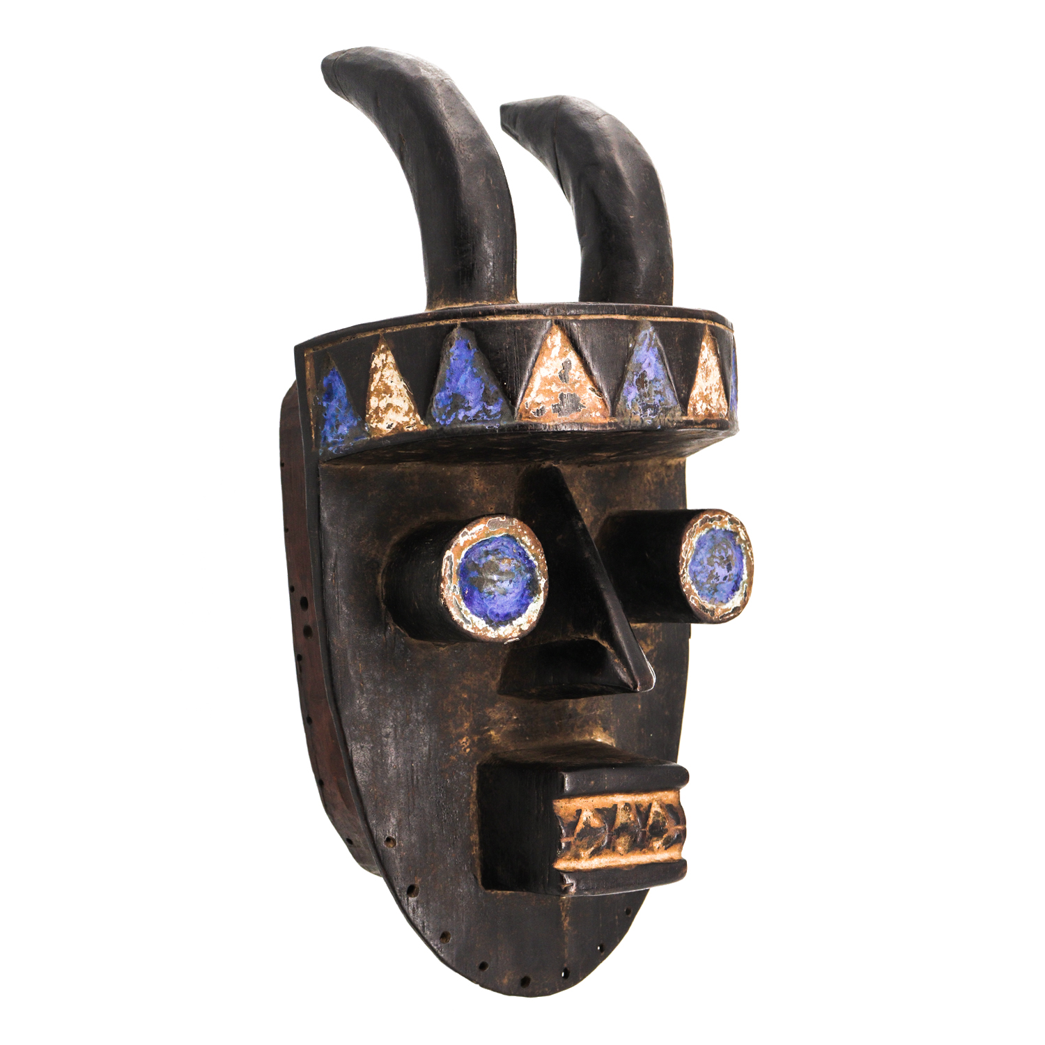 Máscara Ritual, Grebo, Libéria, Séc. XX, madeira, pigmentos, 18x37x15cm – Ref CCT21-037 [COLECÇÃO CRUZES CANHOTO]