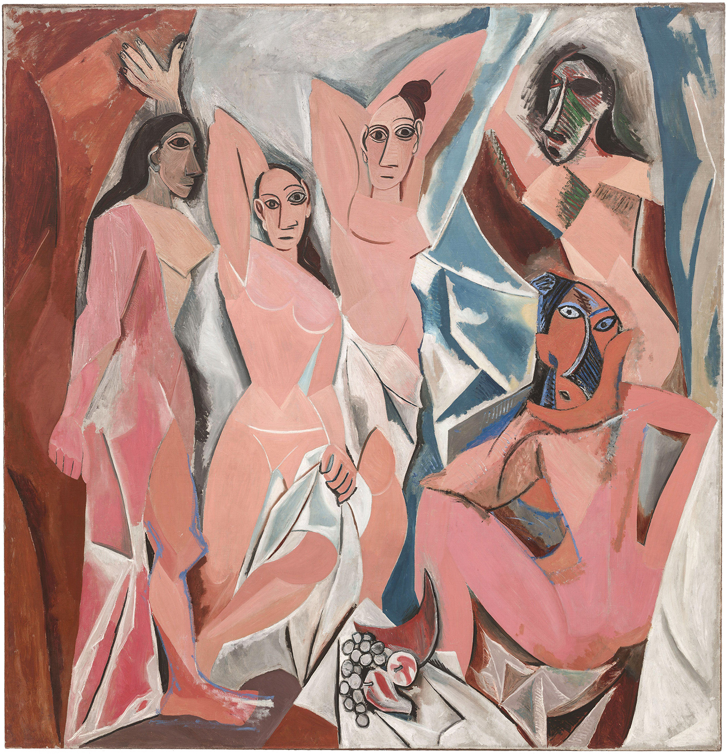 "Les Demoiselles d'Avignon", Picasso, Paris, 1907, óleo sobre tela
