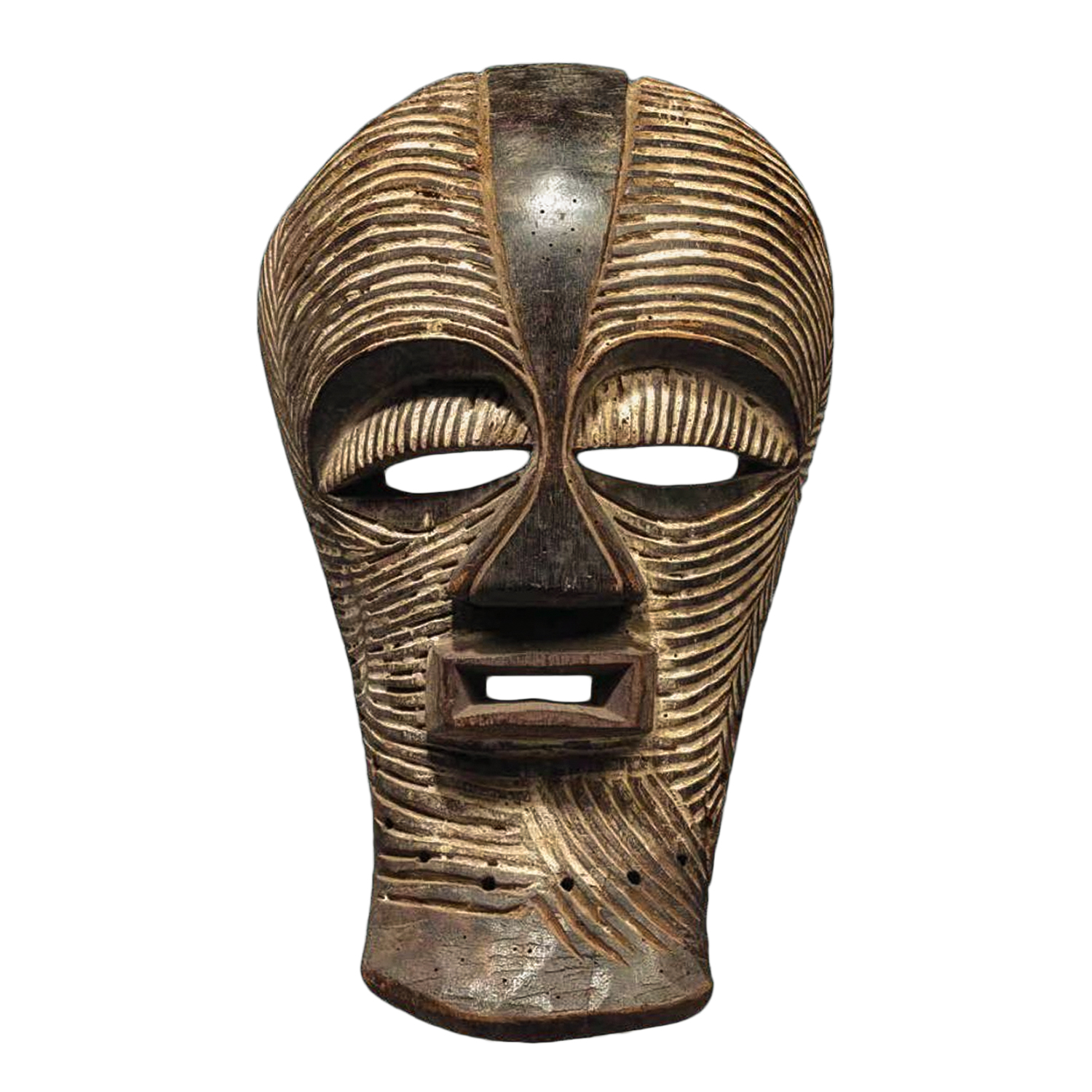 Máscara Kifwebe, Songye, R.D. Congo, século XX, madeira, pigmentos