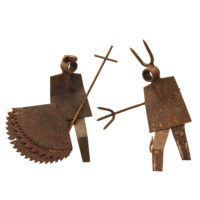 O Confronto de Jó, Adriano Coutinho, Murtosa, 2021, objectos em metal oxidado, 56x32x27cm – Ref CCB21-054