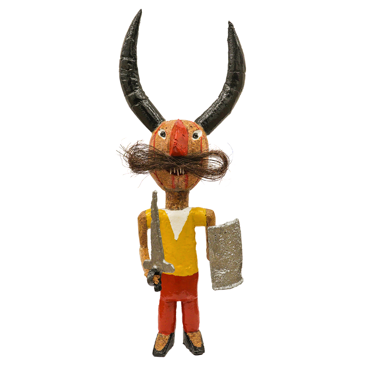Diabo D. Quixote, Porfírio Mendes, Palme - Barcelos, 2021, rolhas de cortiça, tintas, 15x38x12cm – Ref CCB21-005