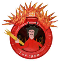 "Inferno", Joaquim Pires, Darque - Viana do Castelo, 2022, tinta esmalte sobre tambor de máquina de lavar, 60x70x40cm – Ref CCB22-007