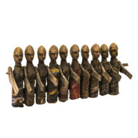 Marionetas de Contador de Histórias, Santal, Índia, Séc. XX, madeira, têxteis, 40x17x8cm – Ref CCT22-032