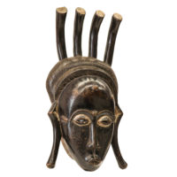 Máscara Mblo, Baule, Costa do Marfim, Séc. XX, madeira, pigmentos, 25x50x16cm – Ref CCT22-008