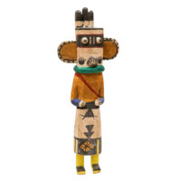 Figura Kachina Hopi, Arizona - EUA, Séc. XX, madeira, pigmentos, 15x40x6cm – Ref CCT22-081