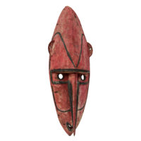 Máscara Ritual, Sepik - Papua Nova Guiné, Séc. XX, madeira, pigmentos, 15x46x10cm – Ref CCT22-078