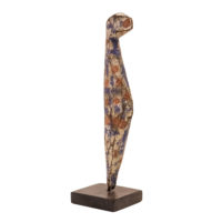 Figura Aklama (ave), Adan (Adangbe), Togo/Gana, Séc. XX, madeira, pigmentos, 4x16x2cm – Ref CCAK23-013