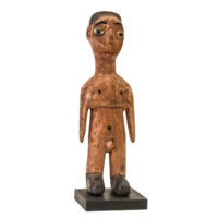 Figura Gemelar Venavi masculina, Ewe, Togo/Gana, Séc. XX, madeira pintada, 6x18x5cm – Ref CCT23-039