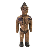 Figura Gemelar Venavi feminina, Ewe, Gana/Togo, Séc. XX, madeira, tintas, 9x21x5cm – Ref CCT23-068