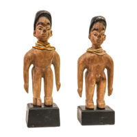 Figura Gemelar Hohovi masculina (par), Fon, Benim, Séc. XX, madeira, 15x18x4cm – Ref CCT23-114
