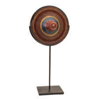 Pião (Gasing / Spinning Top), Sasak, Lombok - Indonesia, Séc. XX, madeira, metal, tintas, 12x12x11cm – Ref CCT23-091