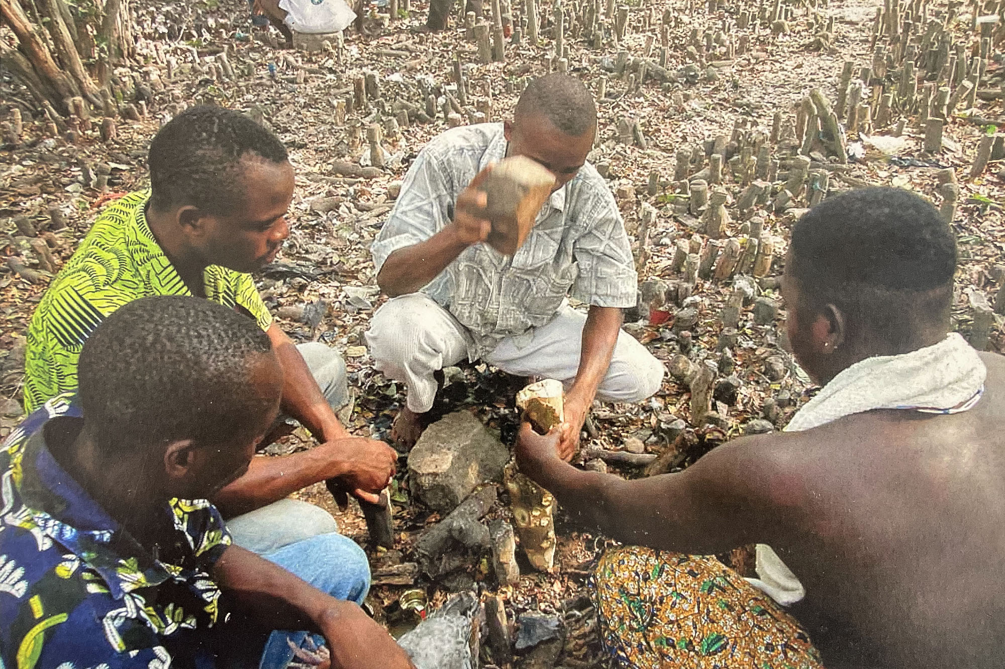 Ritual act in which the stake is driven into the ground. Agomé Séva, Togo. Photo: Gigi Pezzoli