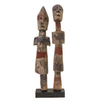 Par de figuras Aklama, Adan (Adangbe), Togo/Gana, Séc. XX, madeira, 7x22x3cm – REF CCAK19-055