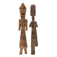 Par de figuras Aklama, Adan (Adangbe), Togo/Gana, Séc. XX, madeira, 8x18x3cm – REF CCAK19-061