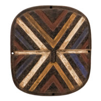 Máscara Kidumu, Tsaayi - Téké, R.D. Congo, Séc. XX, madeira, pigmentos, 30x33x6cm – Ref CCT23-144