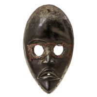 Máscara Ritual, Dan, Libéria/Costa do Marfim, Séc. XX, madeira, têxteis, 13x22x06cm – CC20-076