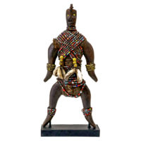 Namji, "Doll", Camarões, século XX, madeira, corda, conchas, contas, 9x20x6cm