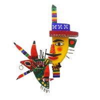 "Máscara Duas Caras", 2016, acrílico sobre madeira e metal, 40x55x11cm [INDISPONÍVEL / UNAVAILABLE]