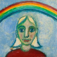 "A Menina e o Arco-Íris", óleo sobre tela, 53x53cm [INDISPONÍVEL / UNAVAILABLE]
