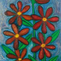 “As Flores para a Avozinha”, óleo sobre tela, 73x92cm [INDISPONÍVEL / UNAVAILABLE]