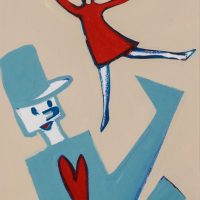 “A Bailarina e o Soldadinho”, acrílico sobre cartolina, 24x33cm [INDISPONÍVEL / UNAVAILABLE]