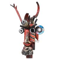 “Diabo dos Três Olhos”, 2016, madeira, tintas, metal, plástico, 29x65x23 cm [INDISPONÍVEL / UNAVAILABLE]