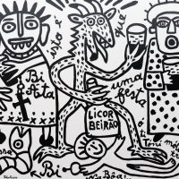 "A Bi Áta do Licor Beirão", 2017, esmalte sobre tela, 100x90cm [INDISPONÍVEL/UNAVAILABLE]