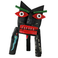 "Gato da Gaita", 2017, madeira, tintas, diversos, 30x49x22cm [INDISPONÍVEL/UNAVAILABLE]