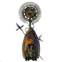 "Santo da Luz Eléctrica", 2017, madeira, tintas, diversos, 14x38x8cm [INDISPONÍVEL/UNAVAILABLE]