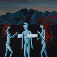 "Homem Dividido", acrílico sobre tela, 33x38cm