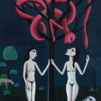 "O Espelho (Tentação)", acrílico sobre tela, 30x40cm