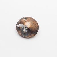 "Mifes Mirry Sefim", 2018, bronze, vidro, 20,5x20,5x6,6cm