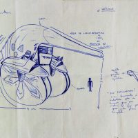 "Héticiclo: Projecto de Triciclo Motorizado", 2000, esferográfica sobre papel, 20x30cm