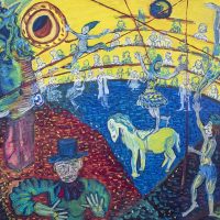 "O Circo de Amigos" (a partir de Marc Chagall), 2018, óleo sobre tela, 100x70cm [INDISPONÍVEL / UNAVAILABLE]