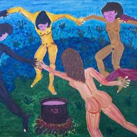 “A Dança das 5 Raças” (a partir de Henri Matisse), 2017, óleo sobre tela, 100x70cm [INDISPONÍVEL / UNAVAILABLE]