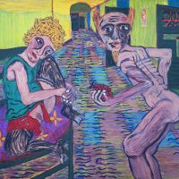 “A Porta para a Liberdade” (a partir de Egon Schiele), 2018, óleo sobre tela, 100x70cm – CCZB18-008