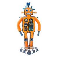 "Robôa Extraterrestre — Boemeco nº168", 2019, pasta de argila pintada, objetos vários, 9x18x8cm [INDISPONÍVEL/UNAVAILABLE]
