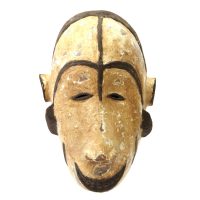 Ibibio, Ogoni, "Máscara", Nigéria, século XX, madeira, caulino, 20x30x10cm