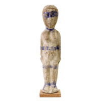 Figura Aklama, Adangbe, Gana, Séc. XX, madeira, pigmentos, 8x30x6cm – REF CCAK20-002 [INDISPONÍVEL / UNAVAILABLE]