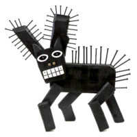"O Coelho de Basquiat", 2020, acrílico sobre madeira, outros, 41x41x13cm – CCID20-044 [COLECÇÃO CRUZES CANHOTO]
