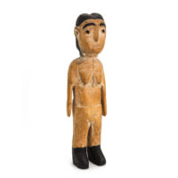Figura Gemelar Feminina, Venavi, Ewe, Gana, Séc. XX, madeira pintada, 7x26x6cm – Ref CC20-107 [INDISPONÍVEL / UNAVAILABLE]