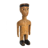 Figura Gemelar Venavi Masculina, Ewe, Gana, Séc. XX, Madeira pintada, 7x19x5cm – Ref CC20-186 [INDISPONÍVEL / UNAVAILABLE]