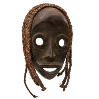 Máscara Ritual, Dan, Costa do Marfim, Séc. XX, madeira, têxteis, 19x34x8cm – Ref CCT22-089