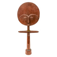 Figura de Fertilidade Akuaba, Ashanti, Gana, Séc. XX, madeira, contas, 17x41x6cm – Ref CCT23-172