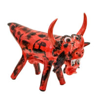 Rinoceronte Bizarro, Mina Gallos, 2024, Galegos - Barcelos, barro vidrado e pintado, 13x19x28cm – Ref CCP24-007 [INDISPONÍVEL / UNAVAILABLE]