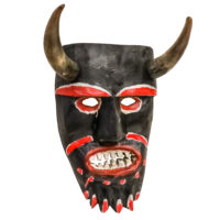 Máscara de Ritual de Inverno Transmontano, Tozé Vale, 2024, Vila Boa - Ousilhão - Vinhais, madeira, tintas, cornos de vaca, 33x48x27cm – Ref CCP24-015 [INDISPONÍVEL/UNAVAILABLE]